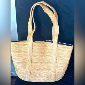 Draper James Elegant Tan Woven Tote Bag